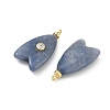 Brass & Natural Blue Aventurine(Dyed & Heated) & Cubic Zirconia Pendants GG-CBAD360-20G-05-2