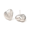 Brass Heart Ear Studs for Women EJEW-P268-06P-1