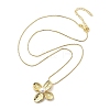 Flower Brass Shell Pearl Pendant Necklaces for Women NJEW-S385-06A-G-3