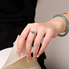 Synthetic Turquoise with 925 Sterling Silver Finger Rings RJEW-C155-03-5