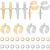 Unicraftale DIY Dagger Charm Cuff Ring Making Kit DIY-UN0003-66-1