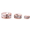 Rondelle Brass Rhinestone Spacer Beads RB-PH0001-05RG-NF-4