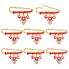 8Pcs Stainless Steel Brooches JEWB-ME00005-1