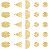 BENECREAT 50Pcs 5 Style Brass Connector Charms FIND-BC0002-61-1