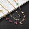 304 Stainless Steel & Natural Mixed Stone Colorful Chip Double Layer Necklaces for Women NJEW-Z061-06G-01-2