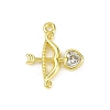 Brass Pave Clear Cubic Zirconia Pendants KK-L238-11G-1