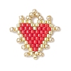 Handmade MIYUKI Glass Seed Beaded Heart Pendants PALLOY-MZ01067-2