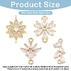 4Pcs 4 Styles K9 Glass & Cubic Zirconia Connector Charms FIND-YW0011-98-3