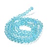 Transparent Electroplate Glass Beads Strands EGLA-A039-T4mm-L20-2