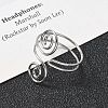 304 Stainless Steel Round Wrap Open Cuff Rings for Women Men RJEW-Z071-02B-P-2