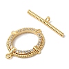 Brass Micro Pave Clear Cubic Zirconia Toggle Clasps KK-N254-79G-3