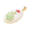 Brass Enamel Pendants KK-CBA2CFD-03G-A-2