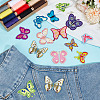 24Pcs 12 Styles Butterfly Polyester Computerized Embroidery Iron on/Sew on Patches PATC-GO0001-18-4