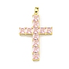 Brass Micro Pave Cubic Zirconia Pendants KK-L073-002G-01-1