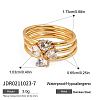3Pcs 316 Surgical Stainless Steel with Clear Cubic Zirconia Finger Rings for Women FS-WG7760B-01-1