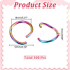 100pcs Rainbow Color 304 Stainless Steel Open Jump Rings STAS-ME0003-78B-2