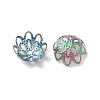 Ion Plating(IP) 304 Stainless Steel Flower Fancy Bead Caps STAS-G085-16MC-2