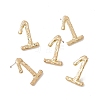 Brass Number Stud Earrings with 925 Sterling Silver Pins for Women LS-EJEW-A077-01A-2