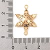 Brass Pave Clear Cubic Zirconia Connector Charms KK-S389-35G-3