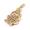 Brass Micro Pave Cubic Zirconia Charms KK-C133-03D-G-2