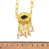 Alloy Rhinestone Evil Eye Pendant Necklaces NJEW-A037-01G-5