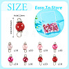 80Pcs 8 Colors Glass Pearl Round Connector Charms PALLOY-TA00263-5