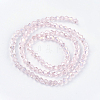 Transparent Electroplate Glass Beads Strands EGLA-S056-4mm-17-2