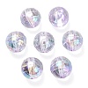 Textured UV Plating Rainbow Iridescent Transparent Acrylic Beads OACR-C007-09A-2