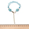 Beachy Natural white Jade Chip Beads & Synthetic Turquoise Charm Bracelets BJEW-JB14140-01-4