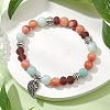 Natural Amazonite & Pink Aventurine & Glass Beads Stretch Bracelets for Women Men BJEW-JB11383-1