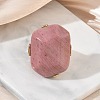 Natural Rhodochrosite & Alloy Finger Rings for Women RJEW-G375-01G-04-2