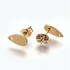 Ion Plating(IP) 304 Stainless Steel Stud Earring Findings LS-STAS-O119-12B-G-2