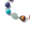 Natural & Synthetic Mixed Gemstone Round Beaded Bracelets BJEW-JB11058-02-3