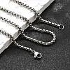 Non-Tarnish 304 Stainless Steel Box Chain Necklaces NJEW-O110-05H-P-4