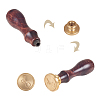 DIY Letter Scrapbook Brass Wax Seal Stamps and Wood Handle AJEW-P068-C05-4
