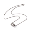 Alloy Column Pendant Necklace with 201 Stainless Steel Box Chains NJEW-E016-20AS-2