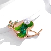 Alloy Lime Enamel Safety Pin Brooch PW-WGA511E-01-5