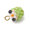 Glass Seed Beaded Bird Charms PALLOY-MZ00971-03-4
