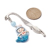 Mermaid Resin Pendant Bookmarks AJEW-JK00269-01-3