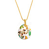 Alloy Enamel Pendant Necklaces for Women WG68034-01-5