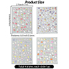 4Pcs 4 Styles Flower Pattern Self Adhesive PET Nail Art Stickers Decals MRMJ-SP0001-19-2