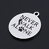 Non-Tarnish 201 Stainless Steel Etched Pendants STAS-N090-JN808-2