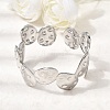 Hammered 304 Stainless Steel Cuff Bangles for Women BJEW-T030-03P-1