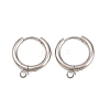 316 Stainless Steel Huggie Hoop Earring Findings EJEW-B158-01C-P-1