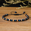 Natural Gemstone & Synthetic Non-magnetic Hematite Beads Braided Bead Bracelets YO1115-1-1