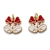 Real 18K Gold Plated Brass Enamel Charms KK-A154-13G-2