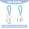 DICOSMETIC 26Pcs 13 Colors Braided PU Leather Ornament Lanyard Strap Keychain KEYC-DC0001-18-2
