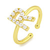 Rack Plating Brass Open Cuff Rings for Women RJEW-F162-01G-R-1