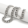 Non-Tarnish 201 Stainless Steel Cuban Link Chain Necklaces for Women and Men NJEW-F322-04P-02-2