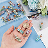 Clear Glass Bottle Natural & Synthetic Mixed Gemstone European Dangle Charms FIND-PH0007-64-3